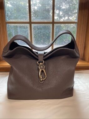 Dooney & Bourke Pebbled Leather Shoulder Bag in Elephant